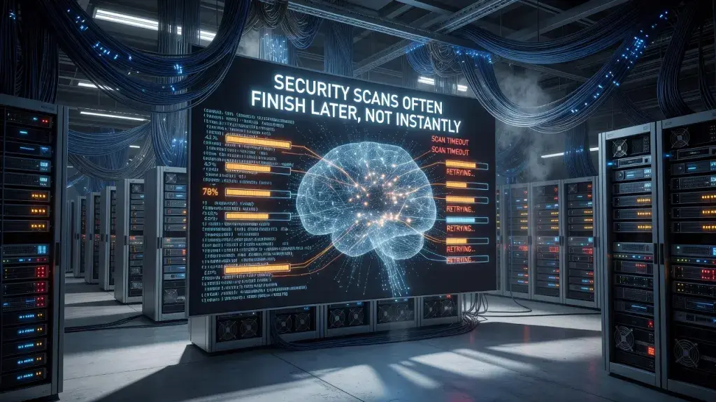 Security Scans Often Finish Later, Not Instantly
