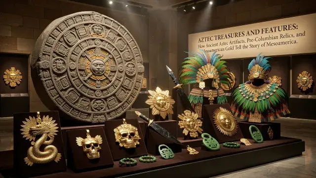 Aztec Treasures and Features: How Ancient Aztec Artifacts, Pre-Columbian Relics, and Mesoamerican Gold Tell the Story of Mesoamerica